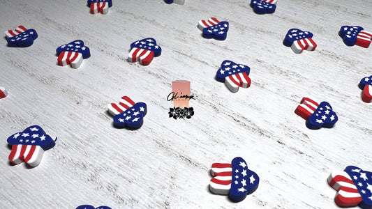 American Flag Shooting Star Polymer Slices - 10mm Large