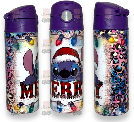 Merry Stitch Leopard Print Tumbler