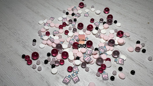 Pink Boba Mix Polymer Slices - Small