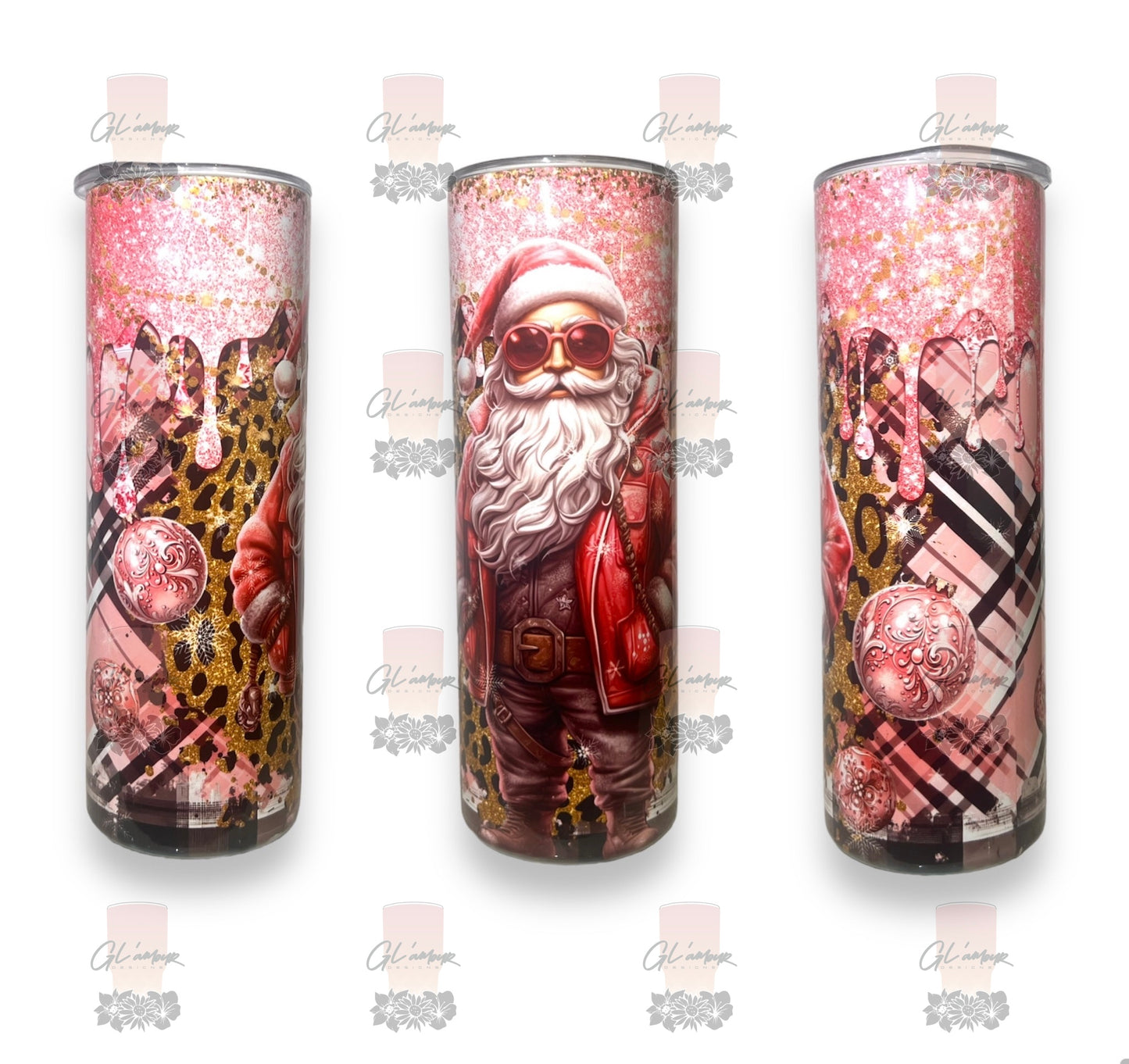 Pink Boujee Santa Tumbler