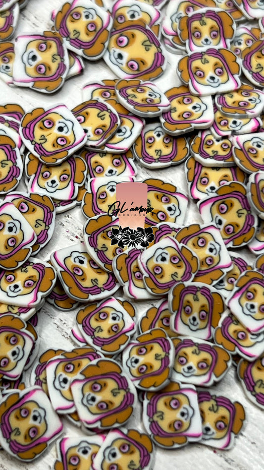 Pink Dog Patrol Polymer Slices - 5mm Small