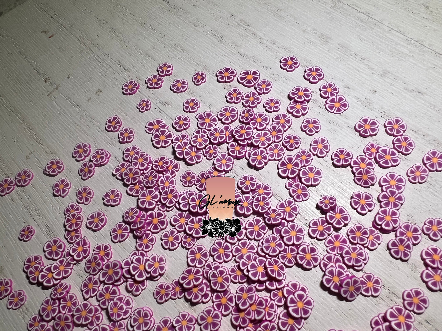 Plum Flower Polymer Slices - 5mm Small