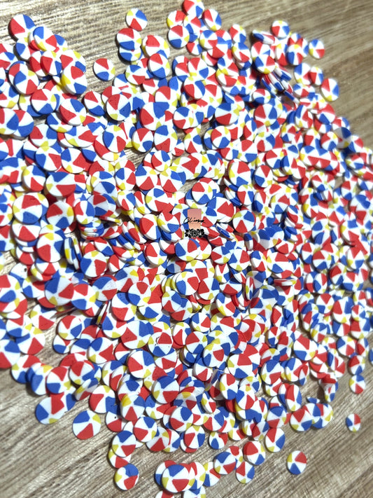 Beach Ball Polymer Slices -small 5mm