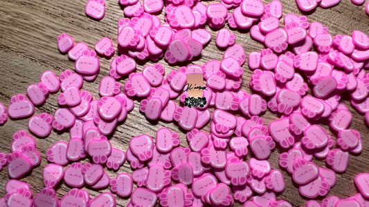 Hot Pink Bunny Face Polymer Slices - 5mm Small