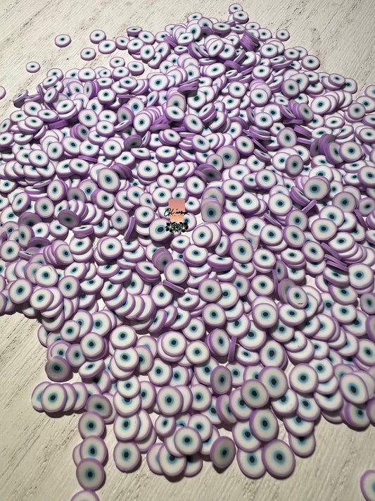 5mm Lilac/Purple Ojo (Eyeball) Polymer Slices -small