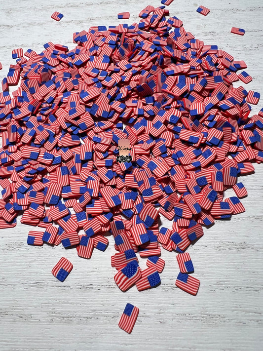 5mm U.S. Flags Polymer Slices -small