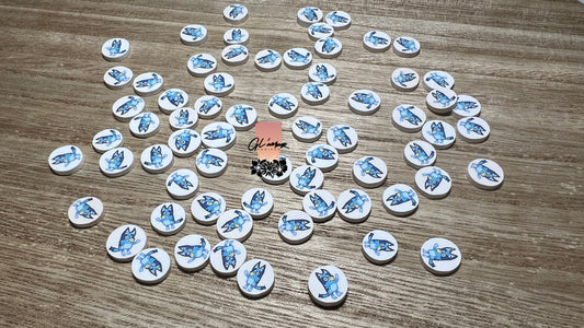 Blue Dog Polymer Slices- 10mm Large