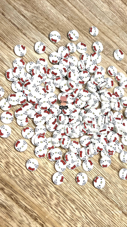 Kitty Face Polymer Slices - 10mm Large