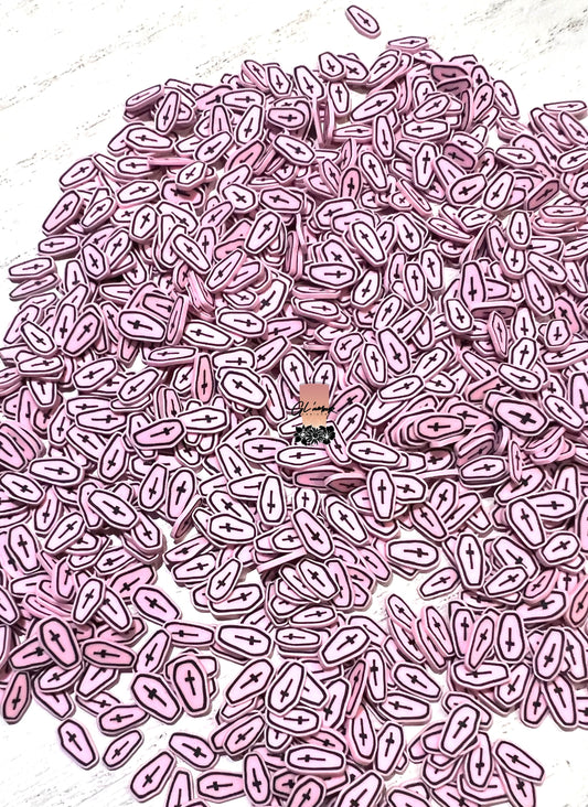 Pink Coffin Polymer Slices - 5mm Small