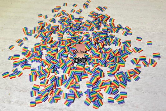 Rainbow Flag Polymer Slices- 5mm Small