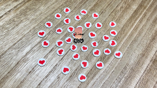 Red Heart Polymer Slices- 10mm Large