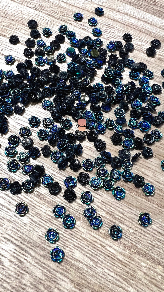 3D Blue- Black Rose DIY - 6mm