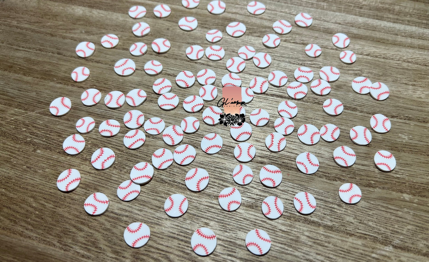 Baseball #2 Polymer Slices- Large 10mm