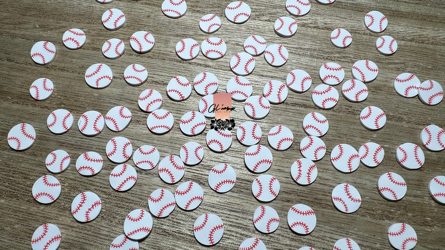 Baseball #2 Polymer Slices- Large 10mm