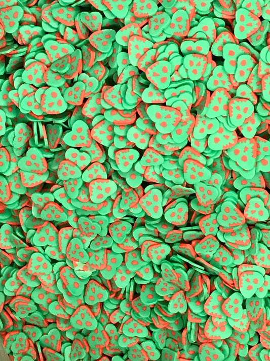 5mm Poison Apple Heart Shape Polymer Slices -small