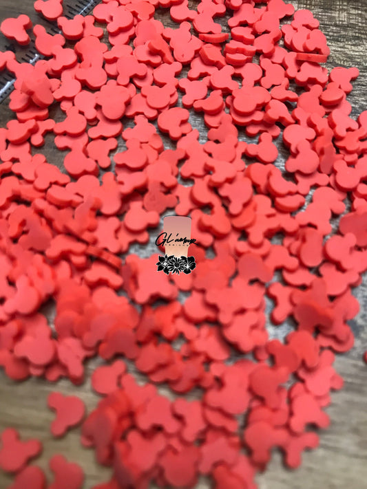 5mm Red Mouse Heads Polymer Slices -small