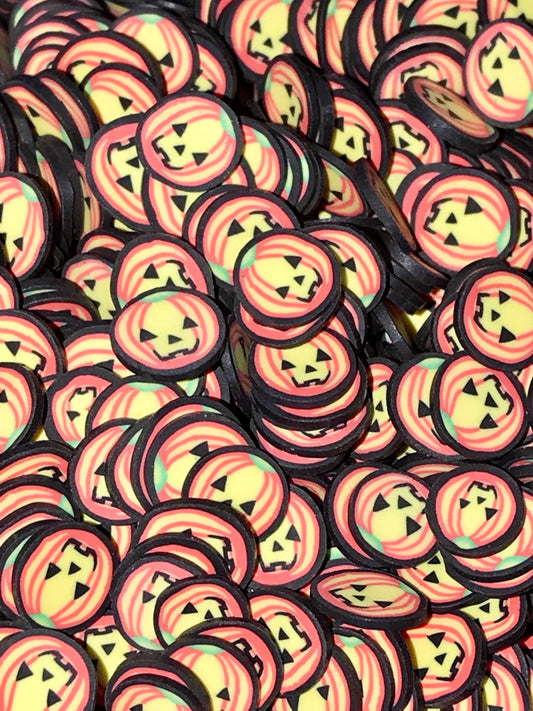 5mm Hallo-Pumpkin House Polymer Slices -small