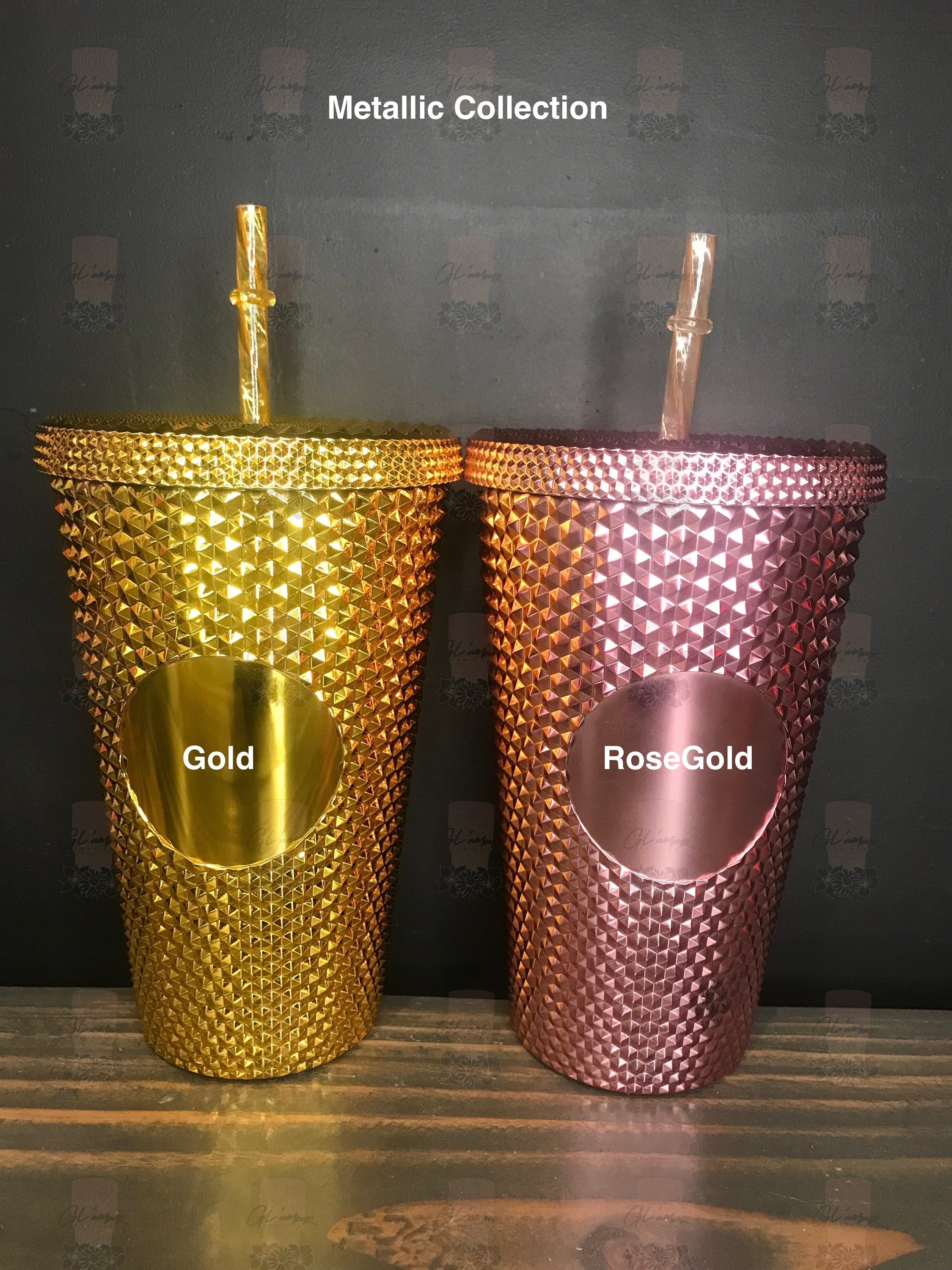 Rose Gold Drip Snowglobe Tumbler