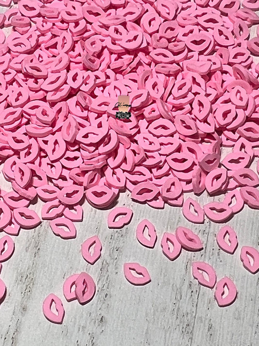 Light Pink Lips Polymer Slices - small 5mm