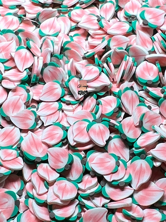 Pink Peach Polymer Slices - small 5mm