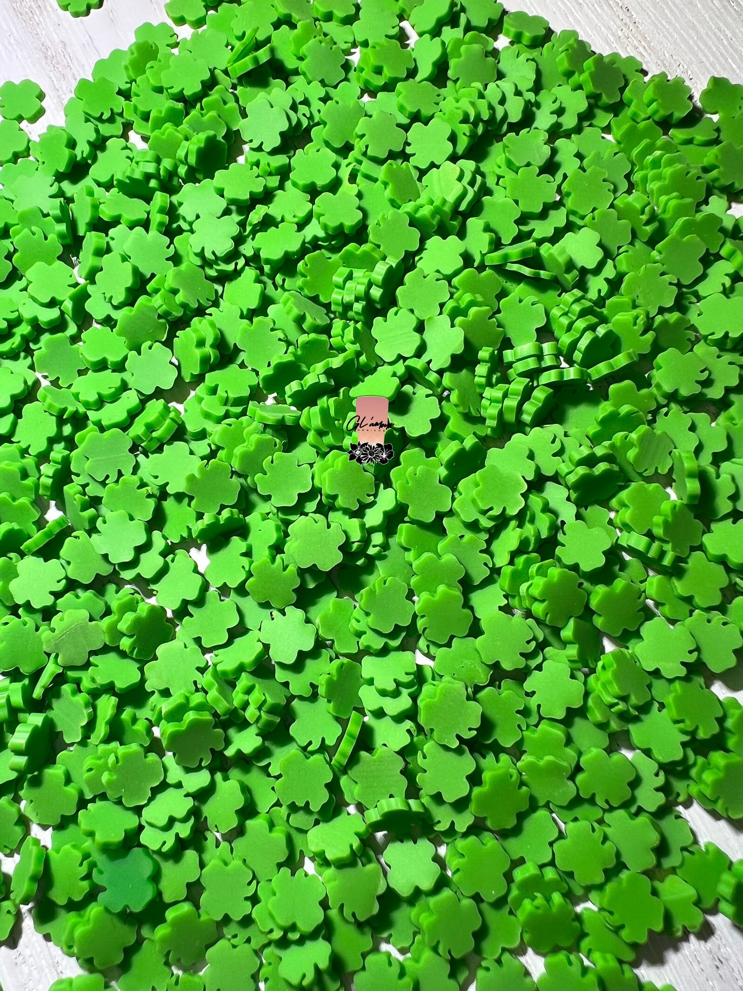 Green Clover Polymer Slices -small 5mm