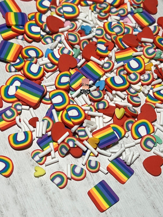 Pride Mix Polymer Slices -small 5mm and large 10mm