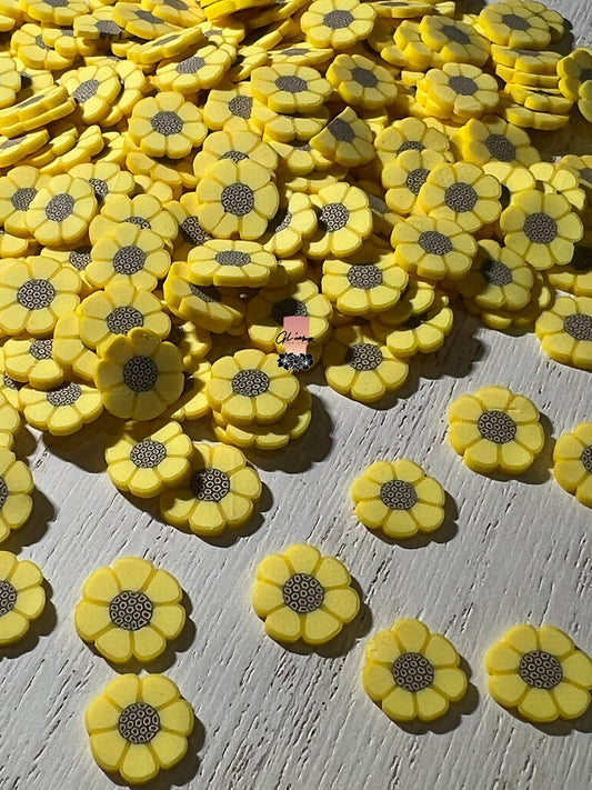 Sunflower Polymer Slices - large 10mm