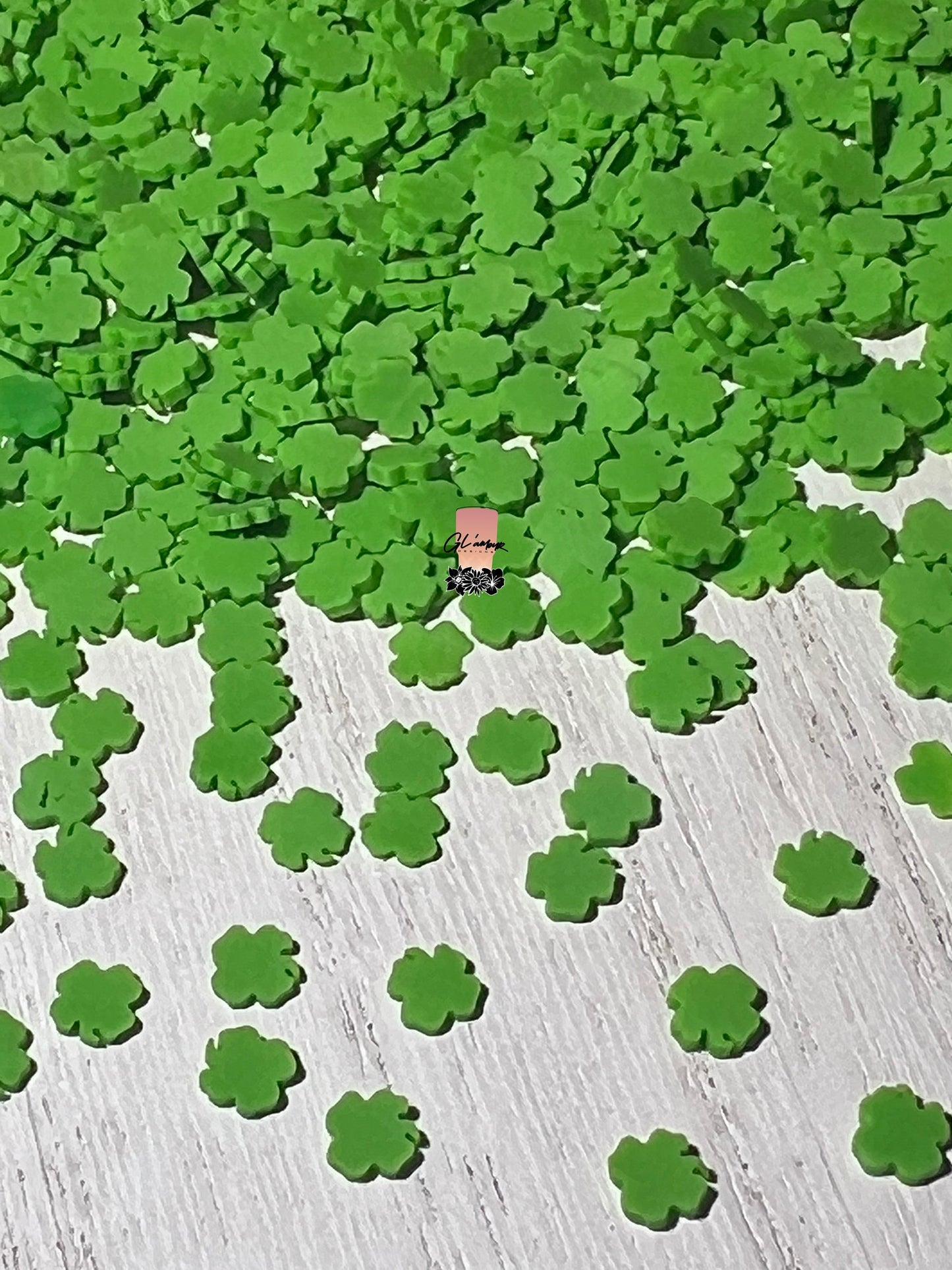 Green Clover Polymer Slices -small 5mm